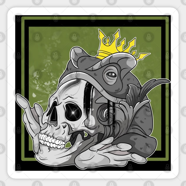 Gothic Prince Skull With Crown Sticker by Trendy Black Sheep